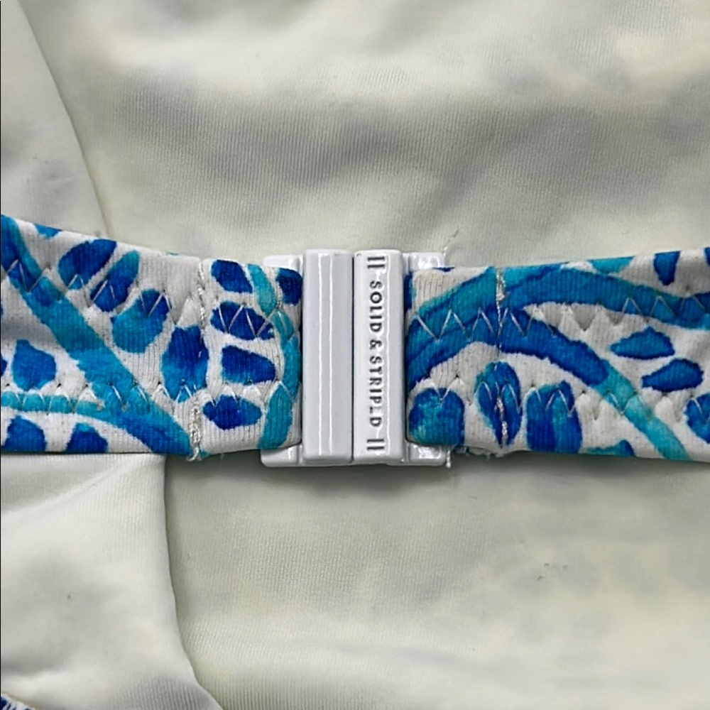 Solid & Striped The Bailey Swimsuit One Piece Knot Blue Green Floral Small - Picture 14 of 15